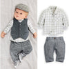 Baby Boy Clothing Set with Vest, Long-sleeves, Shirt and Long Pant