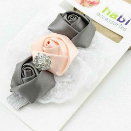 Elastic Headbands Rose Flower Crystal Baby Hair Accessories